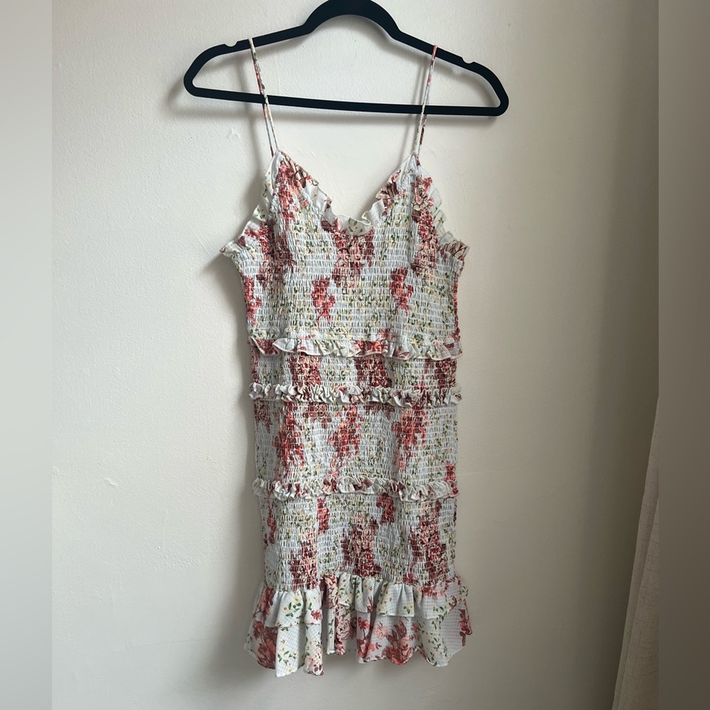 Zara floral ruffled mini dress